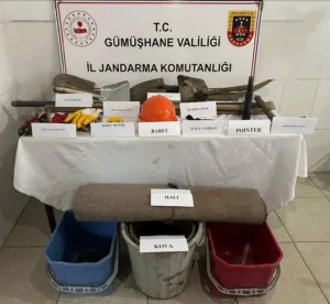 Gümüşhane’nin Torul ilçesinde jandarma ekipleri tarafından düzenlenen operasyonda kaçak kazı