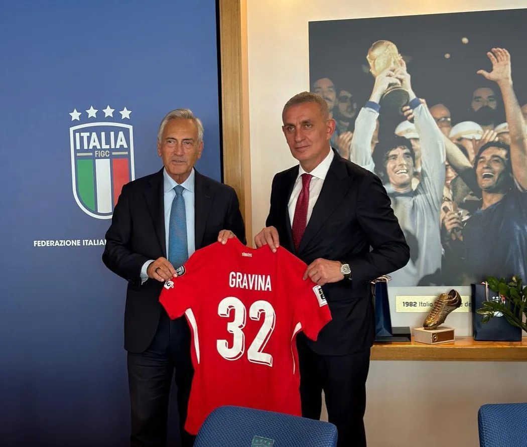 Türkiye Futbol Federasyonu Başkanı İbrahim Ethem Hacıosmanoğlu, İtalya Futbol Federasyonu