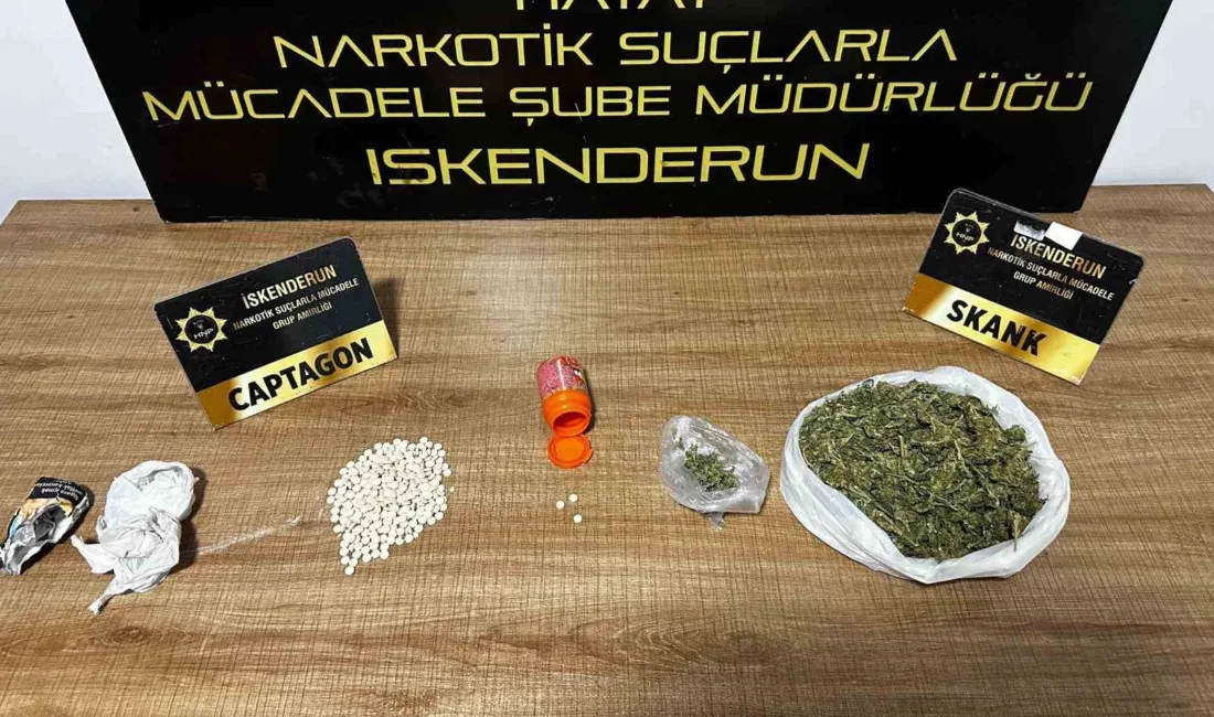 Hatay’ın İskenderun ilçesinde Emniyet Müdürlüğü ekiplerince uyuşturucu ve uyarıcı madde