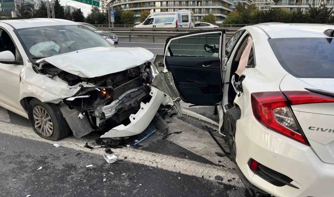 İstanbul Bağcılar TEM Otoyolu’nda iki otomobilin çarpıştığı kazada 4 kişi