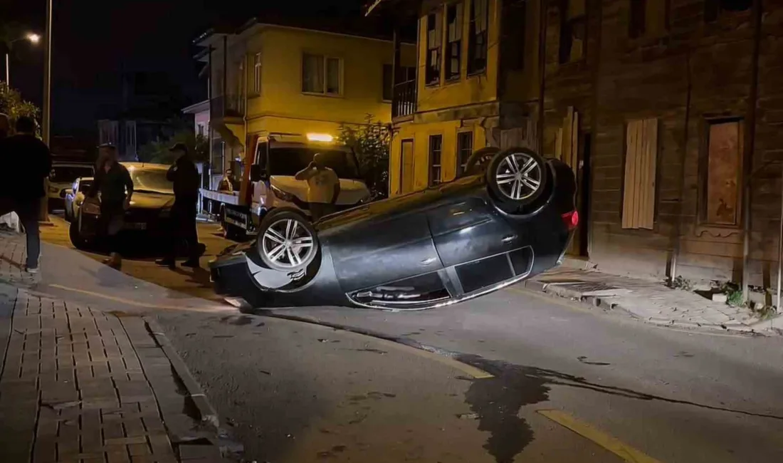 Bartın’da kontrolden çıkan bir otomobil takla attı. Araçta bulunan 2