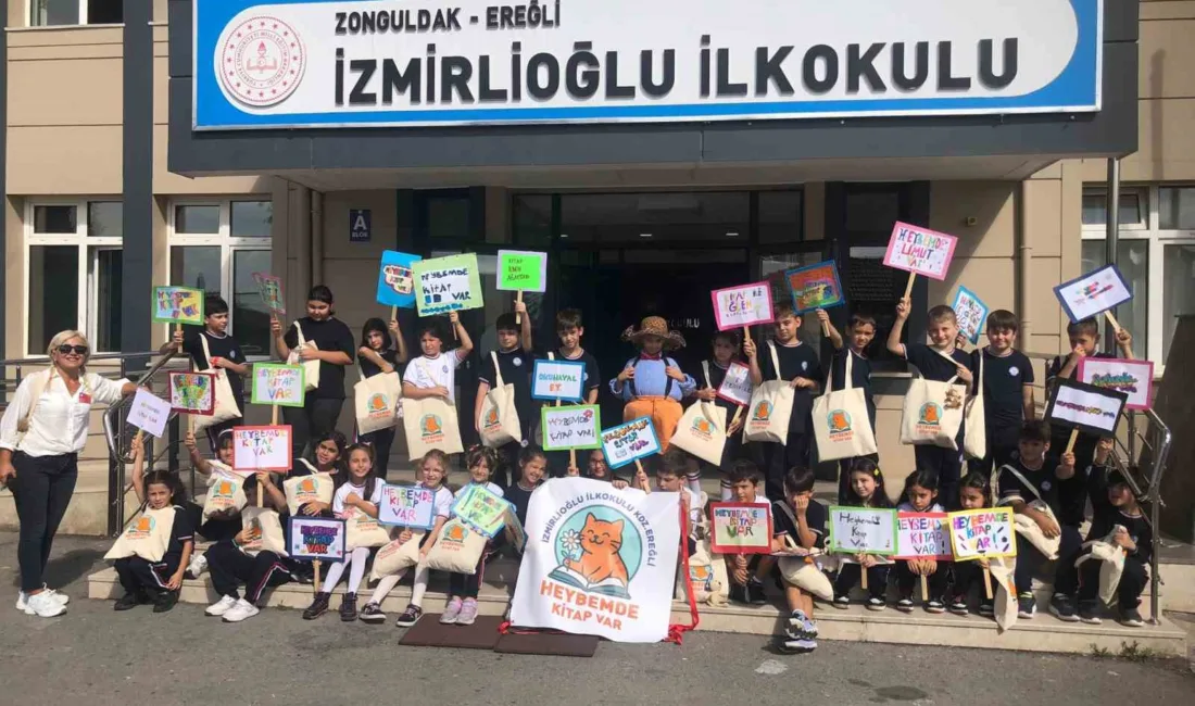 Zonguldak’ın Ereğli ilçesinde bulunan İzmirlioğlu İlkokulu 3/B sınıfı öğrencileri, kitap