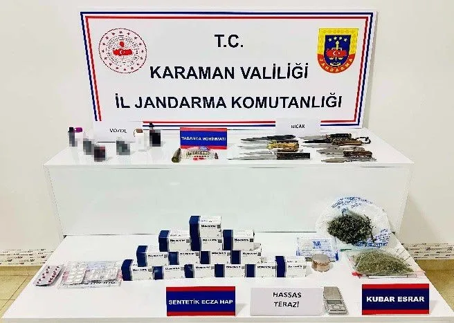 Karaman’da jandarmanın yaptığı uygulamalarda çeşitli suçlardan aranan 6 kişi tutuklanırken,
