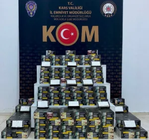Kars’ta KOM ekiplerince yapılan operasyonda 100 bin boş makaron ele