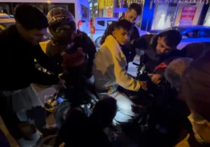 Tekirdağ Çorlu’da geçirdiği trafik kazası sonrası ayağı motosikletin pedal demirine