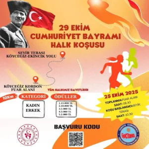 Muğla’nın Köyceğiz ilçesinde 29 Ekim Cumhuriyet Bayramı kapsamında halk koşusu
