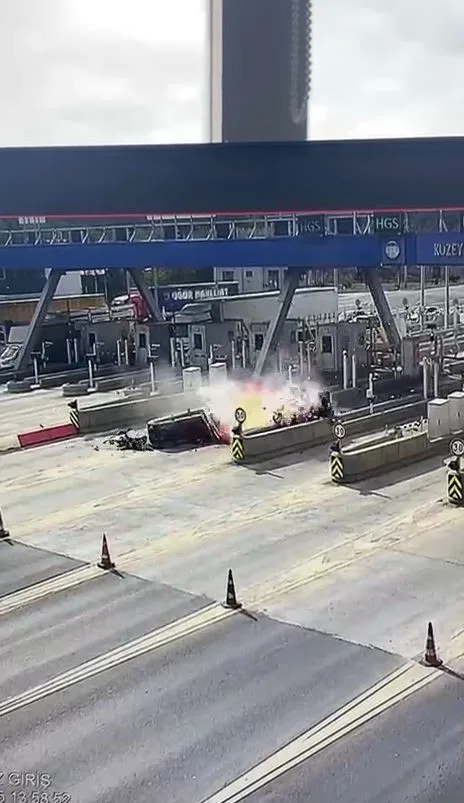 İstanbul Kuzey Marmara Otoyolu gişelerinde bir kişi kiraladığı otomobille beton