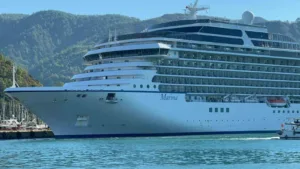 Marshall Adaları bayraklı lüks yolcu gemisi “Marina” sabah saatlerinde Muğla’nın