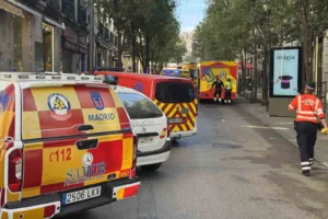 İspanya’nın başkenti Madrid’de 6 katlı bir binada meydana gelen çökme