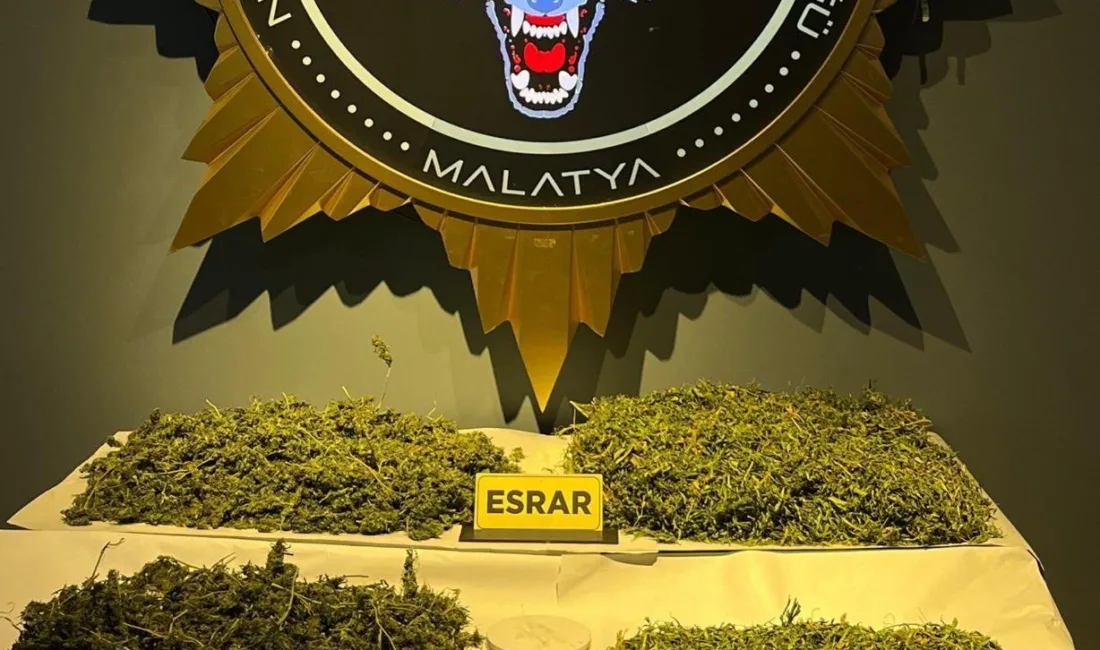 Malatya’da polis ekiplerince düzenlenen uyuşturucu operasyonunda 13 kilo 560 gram