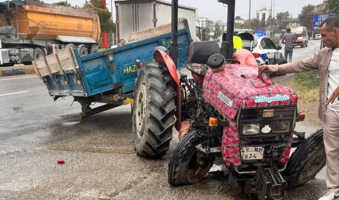 Manisa’nın Salihli ilçesinde meydana gelen kazada traktörün tırla çarpışması sonucu