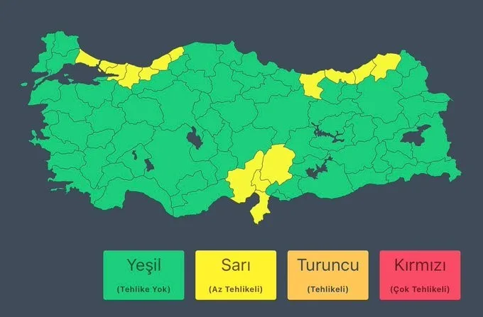 DÜZCE(İHA) – Meteoroloji Genel Müdürlüğü’nden alınan son bilgilere göre 9