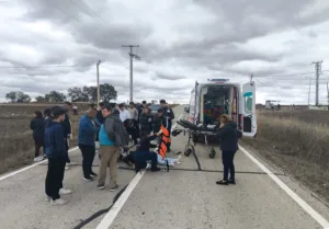 Tekirdağ’ın Muratlı ilçesinde meydana gelen trafik kazasında otomobil ile çarpışan