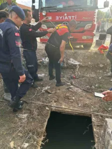 Aydın’ın Bozdoğan ilçesinde nar toplamak isterken 10 metrelik kuyuya düşen
