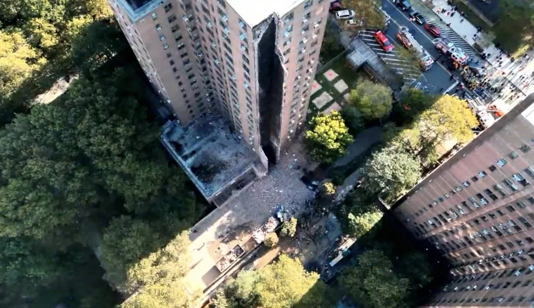 ABD’nin New York şehrinde 17 katlı binanın bacasında meydana gelen