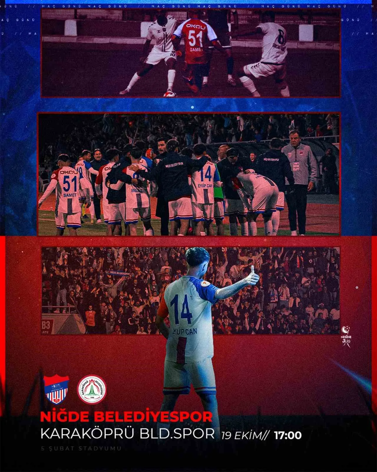 Nesine.com 3. Lig 2. Grup 7. hafta karşılaşmasında Niğde Belediyespor,