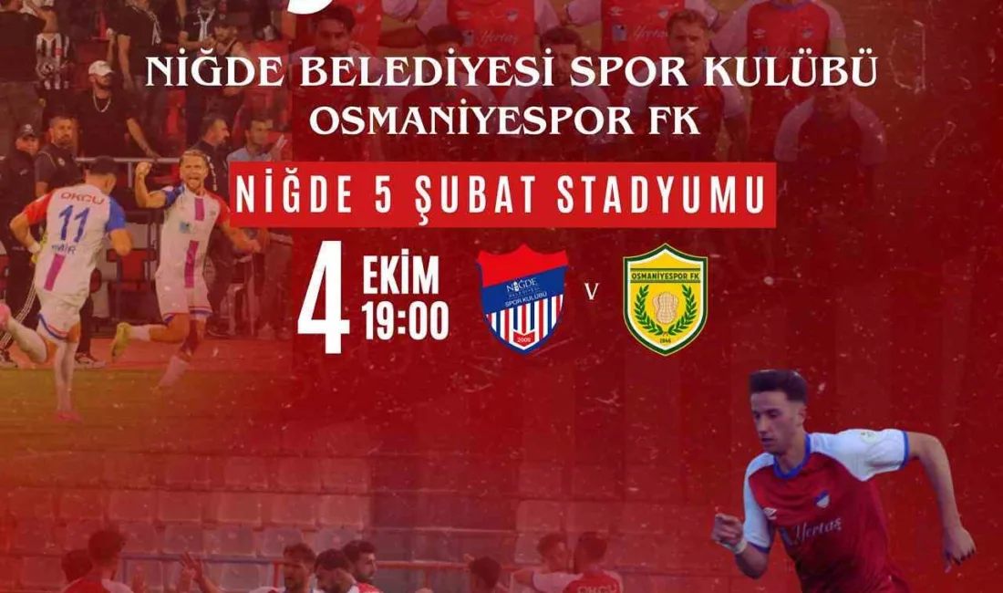 TFF 3. Lig’de mücadele eden Niğde Belediyespor, 4 Ekim 2025
