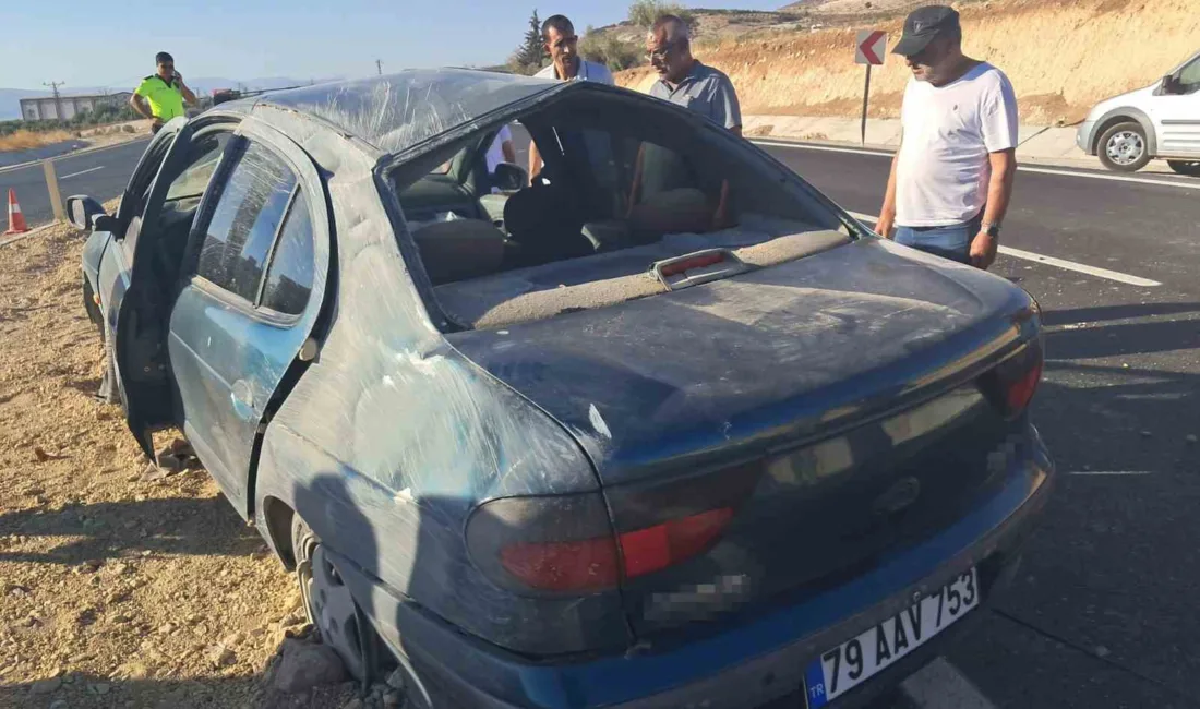 Kilis-Hatay kara yolunda taklalar atan araçta bulunan çift şans eseri