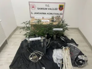 Samsun’un Kavak ilçesinde jandarma ekiplerince bir evde yapılan aramada uyuşturucu