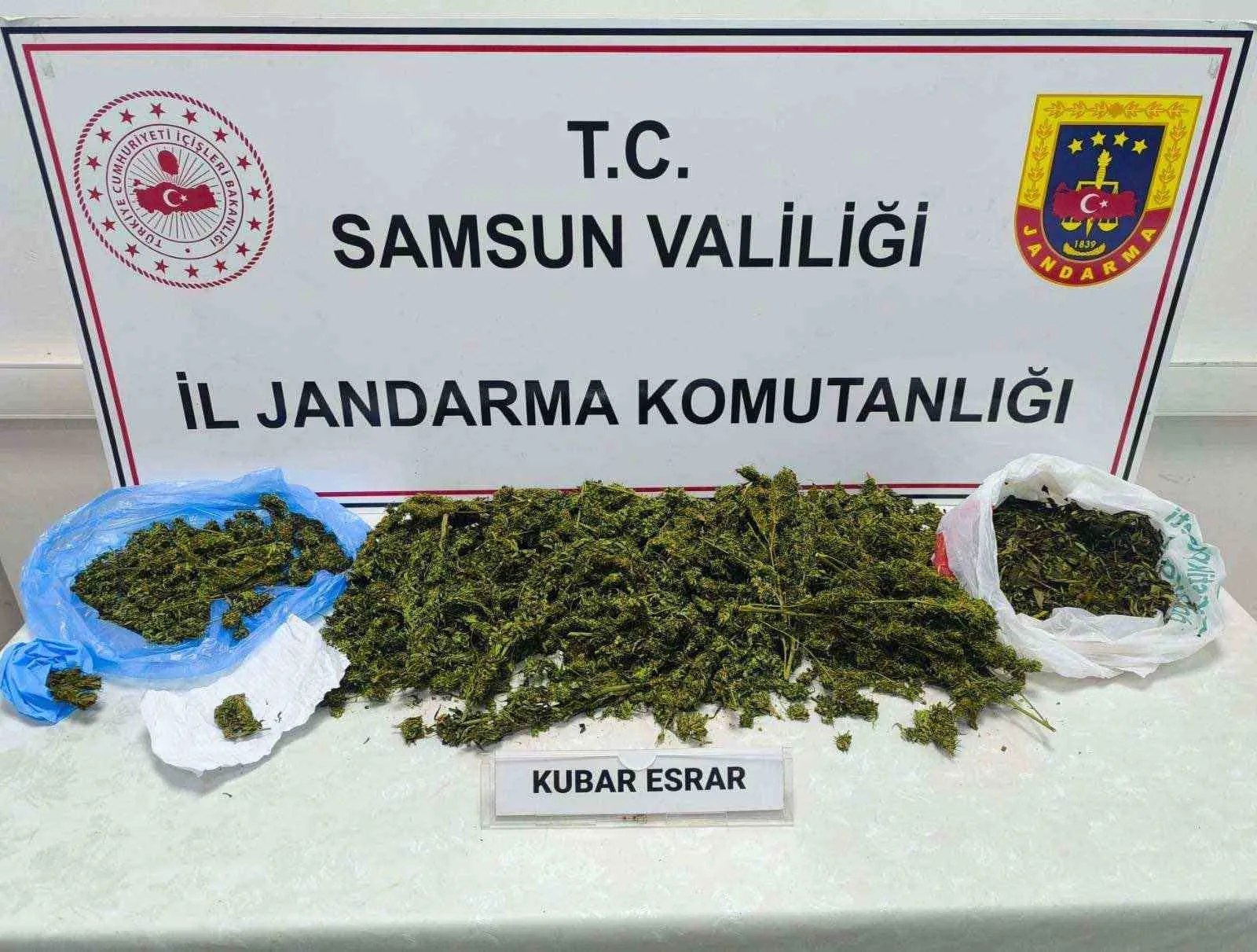 Samsun’un Çarşamba ilçesinde jandarma ekiplerince evde yapılan aramada 2 kilo