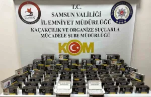 Samsun polis ekiplerince düzenlenen operasyonda 15 bin kaçak makaron ele