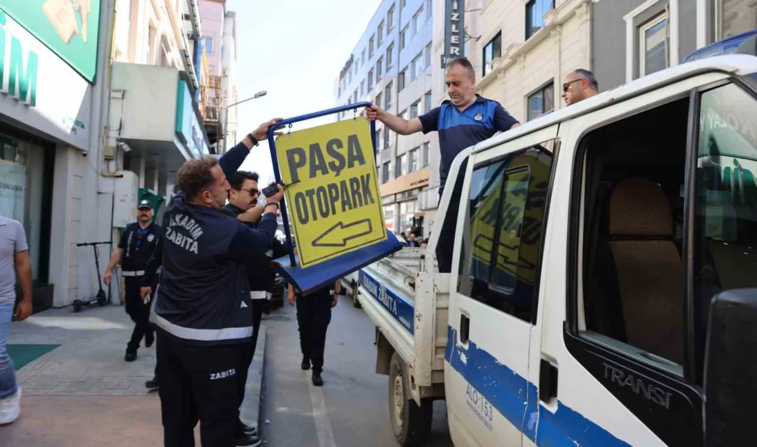 Samsun’un İlkadım Belediyesi Zabıta Müdürlüğü ekipleri, yaya kaldırımı ve yol
