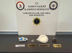 Samsun’da narkotik polisi tarafından 4 ilçede düzenlenen eş zamanlı uyuşturucu
