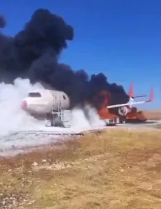 Şanlıurfa GAP Havalimanı’nda gerçeğini aratmayan acil durum tatbikatında senaryo gereği