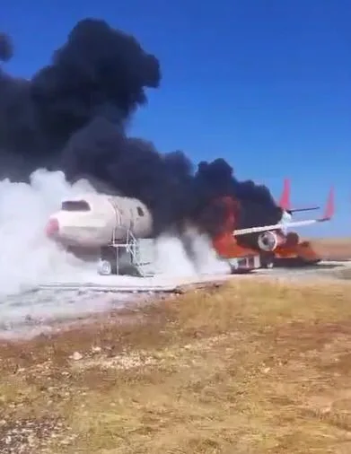 Şanlıurfa GAP Havalimanı’nda gerçeğini aratmayan acil durum tatbikatında senaryo gereği
