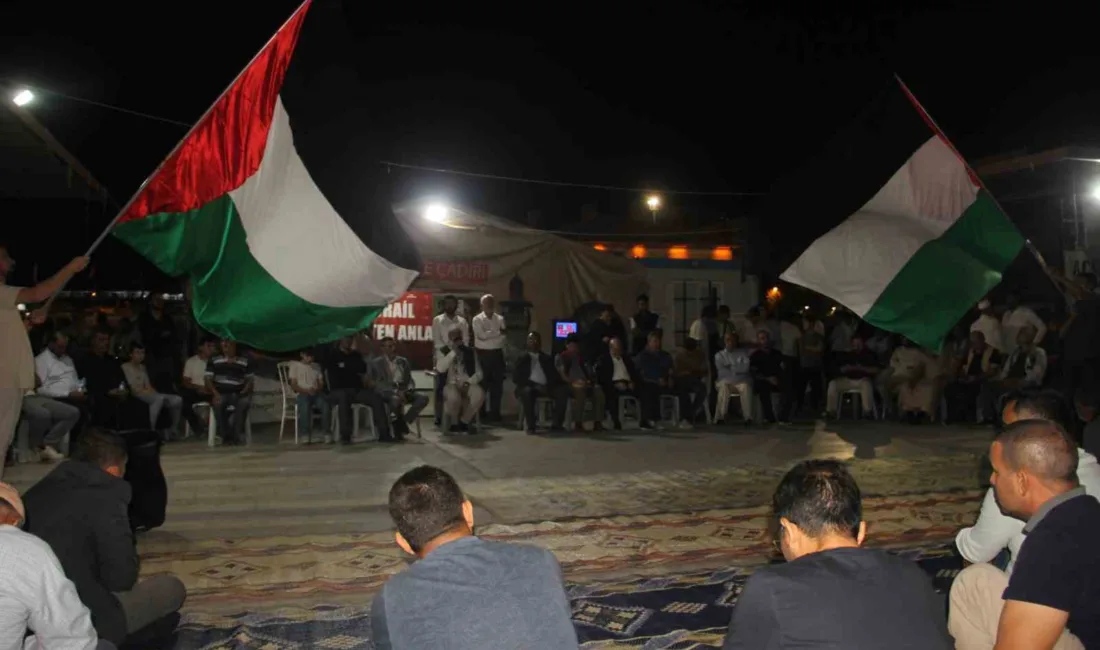 Şanlıurfa’da sivil toplum kuruluşlarının çağrısıyla gece yarısı Rabia Meydanı’nda bir