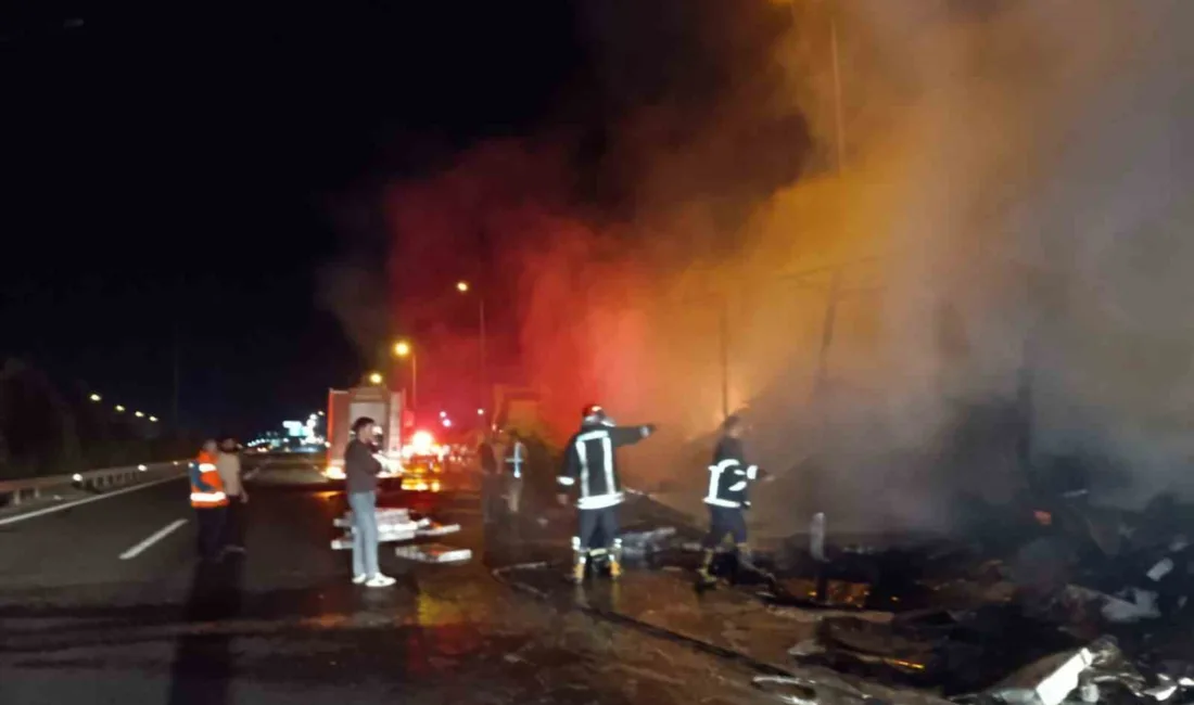 Şanlıurfa’da TV yüklü tır alev alev yandı. Edinilen bilgiye göre