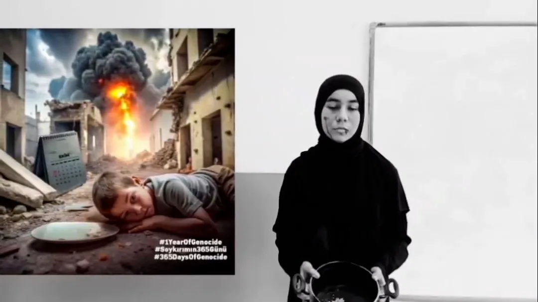 Balıkesir’in Sındırgı ilçesinde öğrenciler hazırladıkları tiyatral klip ile Gazze’de yaşanan