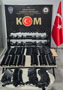 Şırnak’ta güvenlik güçleri tarafından namlusu işleme tutularak atışa hazır hale