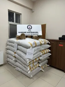 Sivas’ın Suşehri ilçesinde polis ekiplerince gerçekleştirilen operasyonda 900 kilogram kıyılmış