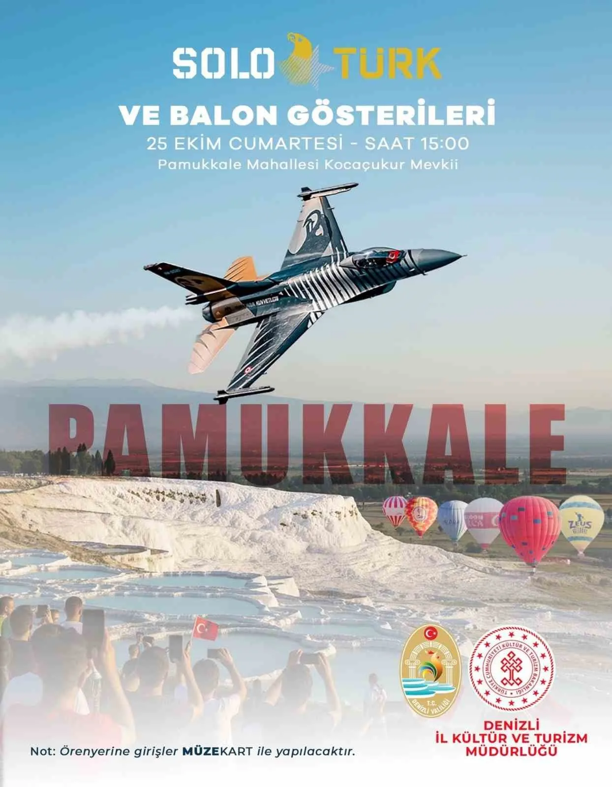 Denizli’de Cumhuriyetin 102. yılı kutlamaları kapsamında, Türk Hava Kuvvetleri’nin gururu