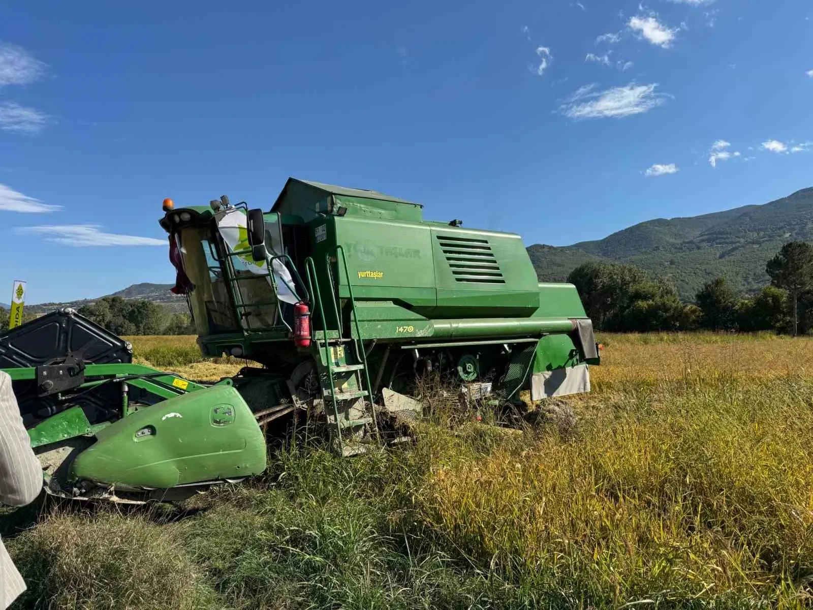 Kastamonu’nun Hanönü ilçesinde TAKE projesi kapsamında ekimi yapılan çeltiğin hasadına