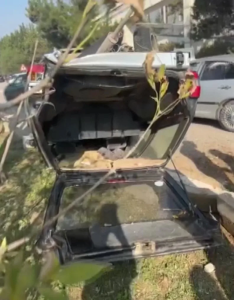 Bursa’nın Nilüfer ilçesinde, İzmir yolunda seyir halindeyken kontrolden çıkan otomobil,