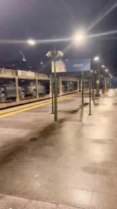 Almanya’ya ihraç edilen yerli otomobil Togg’ları taşıyan tren, Marmaray hattından