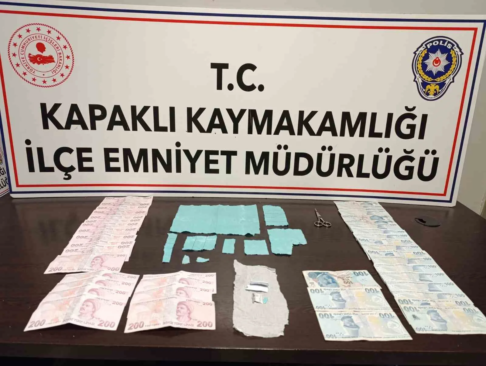 Kapaklı İlçe Emniyet Müdürlüğü ekipleri tarafından yapılan çalışmalarda uyuşturucu madde