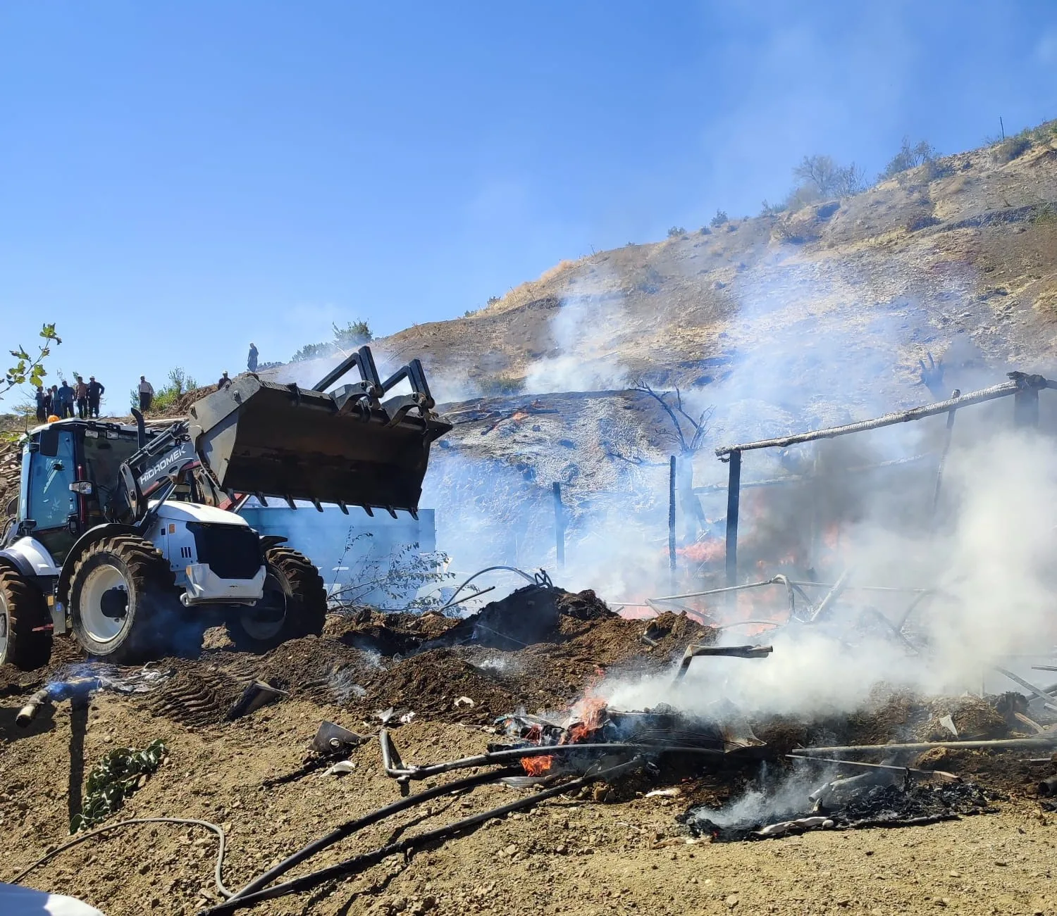 Adıyaman’da meydana gelen çadır yangınında 13 küçükbaş hayvan telef oldu.