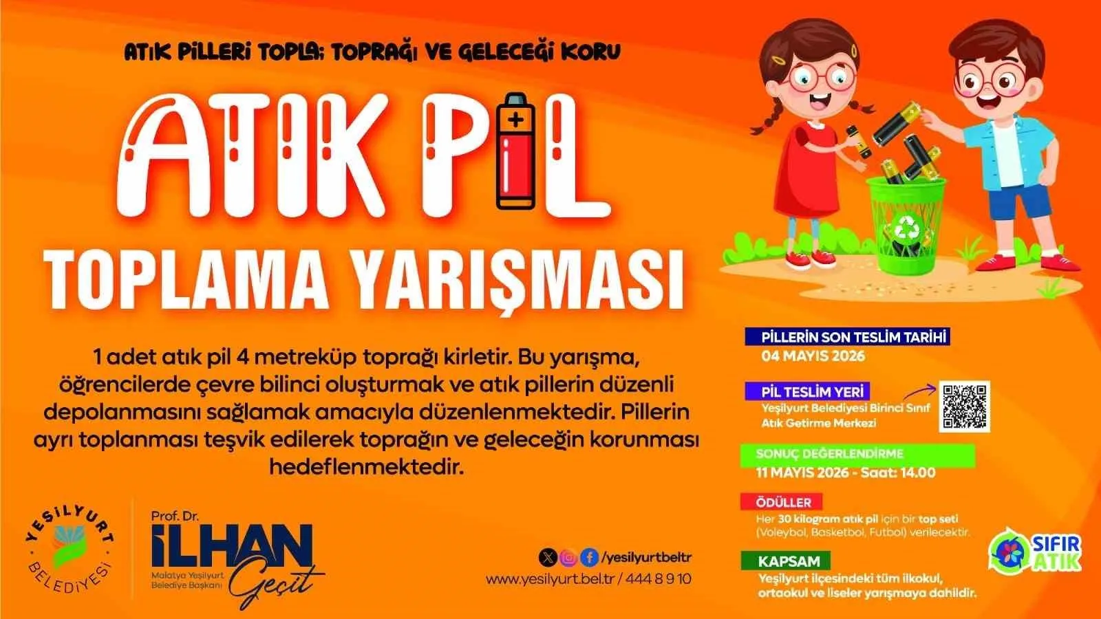 Yeşilyurt Belediyesi, çevre bilincini artırmak ve öğrencilere geri dönüşüm alışkanlığı