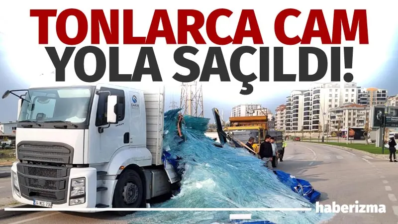 Bursa’da kamyonetin kasasında bulunan tonlarca, cam yola saçıldı. O esnada