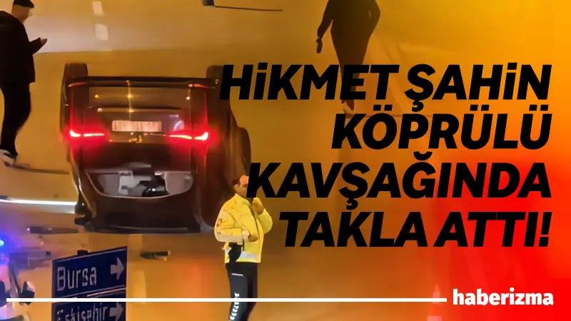 Bursa’nın İnegöl ilçesinde 2 otomobil çarpıştığı kazada araçlardan biri takla