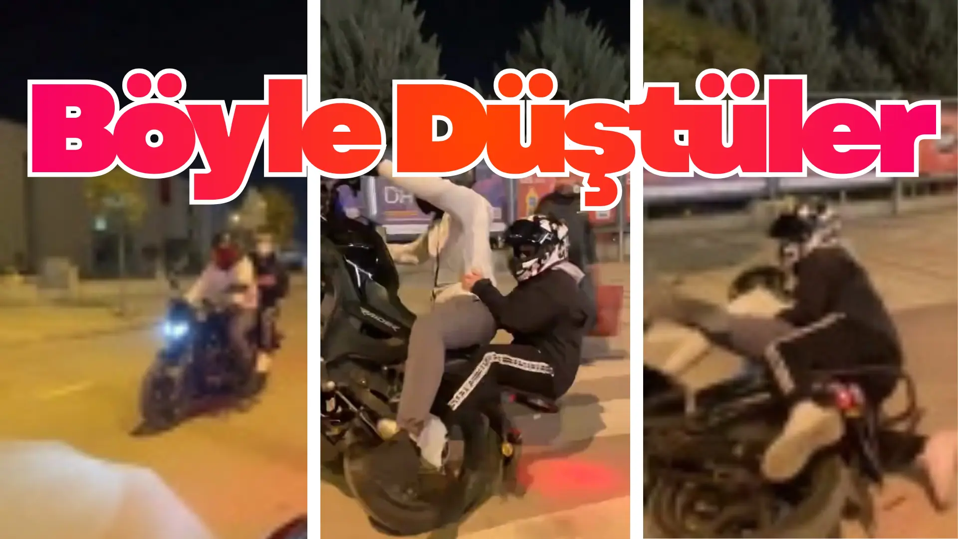 İnegöl de seyir halindeyken motosikletin önünü kaldırmak isteyen genç sürücü