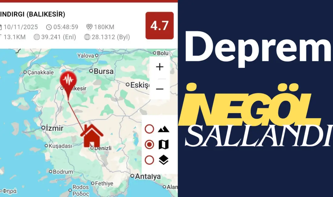 Bu sabah saat  05.48 de Balıkesir Sındırgı da meydana gelen