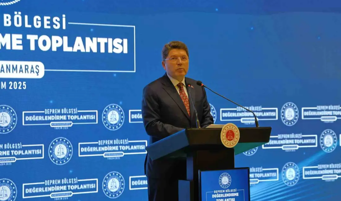 Kahramanmaraş’ta düzenlenen Deprem Bölgesi Değerlendirme Toplantısı’nda konuşan Adalet Bakanı Yılmaz