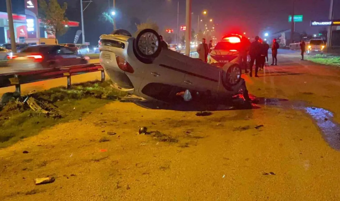 Bursa’nın İnegöl ilçesinde kontrolden çıkan otomobilin takla attığı kazada 2