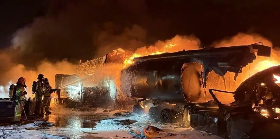 Güney Kore’de bir yakıt tankeri dahil 13 aracın karıştığı zincirleme