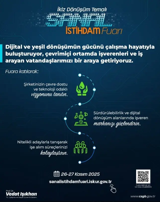 Çalışma ve Sosyal Güvenlik Bakanı Vedat Işıkhan, çevrim içi ortamda