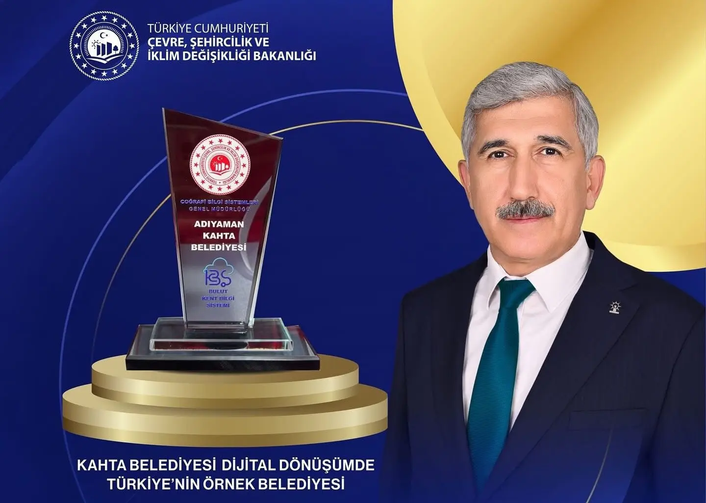 Adıyaman’ın Kahta ilçe Belediyesi’ne Dijital Belediyecilikte “Başarı Ödülü” verildi. 400